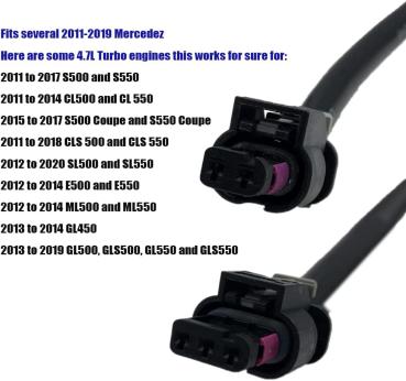 VALMENTO 8-teiliges 3PIN & 2PIN Kabelsatz-Set für Mercedes-Benz 4.7L (2011–2020) – Nockenwellenversteller Magnet & Positionssensor-Verlängerung (M278, A2761560790, A2769051000)