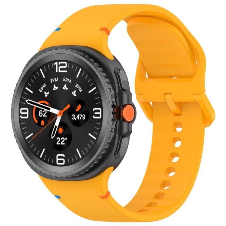 For Samsung Galaxy Watch8 Classic 46mm / Watch8 44mm / 40mm xDfind Stitched Solid Color Silicone Watch Band