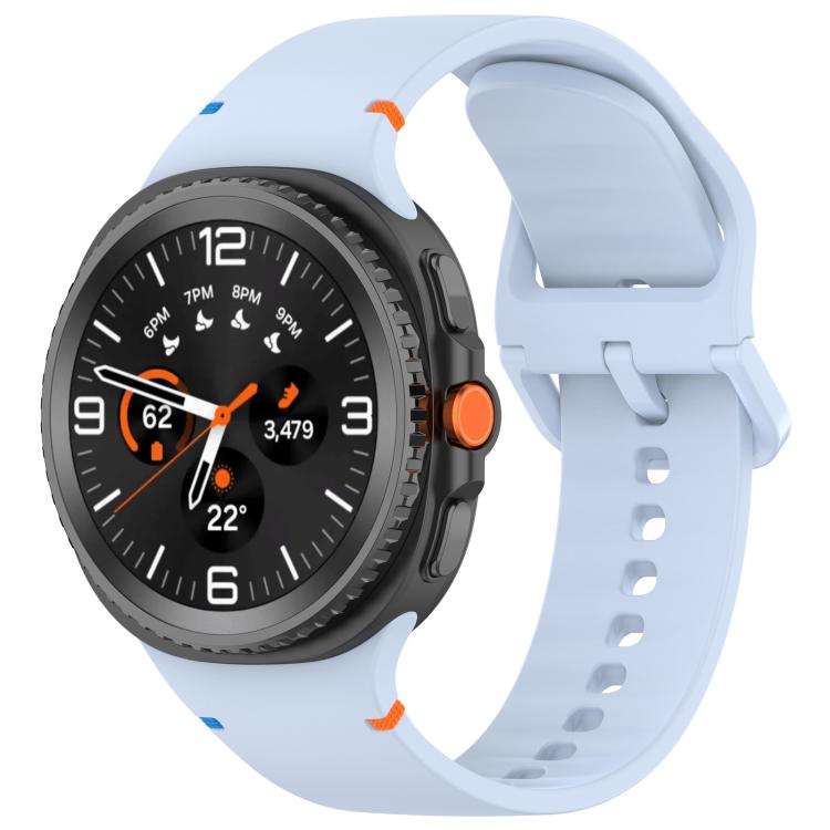 For Samsung Galaxy Watch8 Classic 46mm / Watch8 44mm / 40mm xDfind Stitched Solid Color Silicone Watch Band