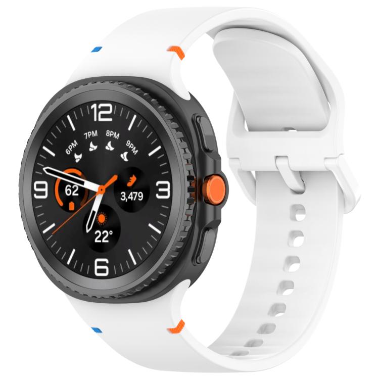 For Samsung Galaxy Watch8 Classic 46mm / Watch8 44mm / 40mm xDfind Stitched Solid Color Silicone Watch Band