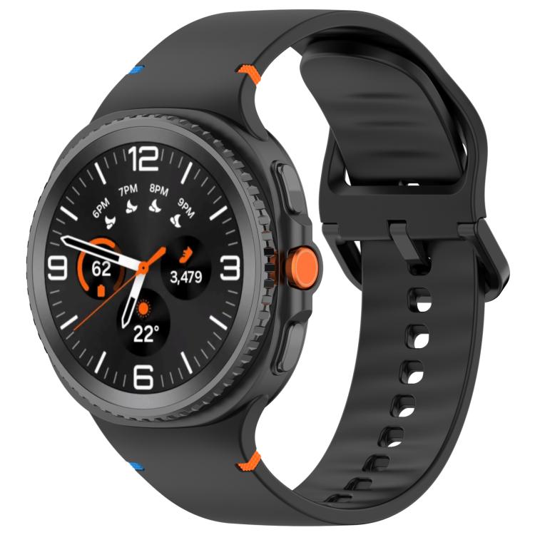 For Samsung Galaxy Watch8 Classic 46mm / Watch8 44mm / 40mm xDfind Stitched Solid Color Silicone Watch Band