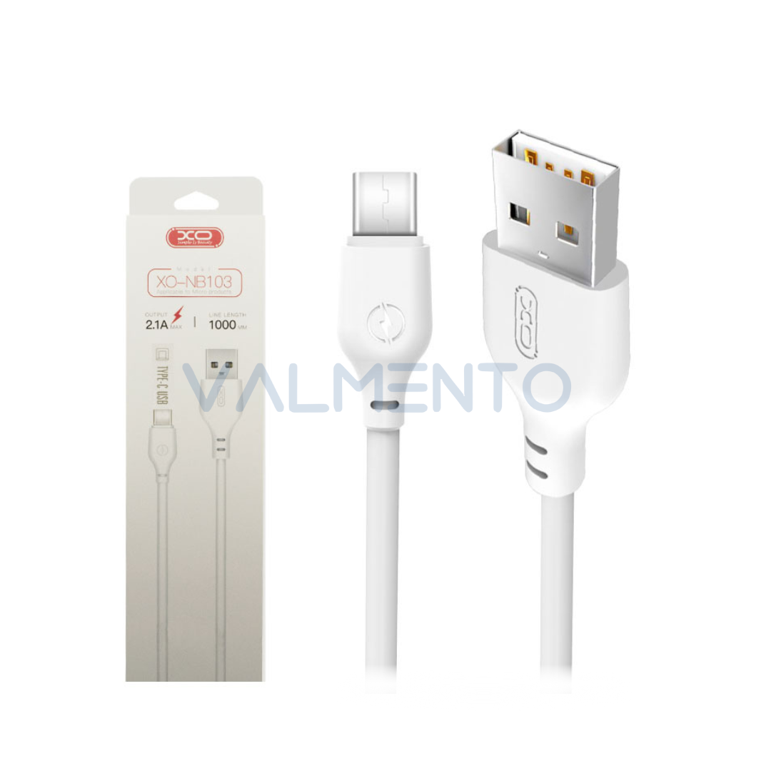 XO-NB103 USB-A zu Lightning Kabel 2 m Weiß – Schnellladen & Datenübertragung | Valmento