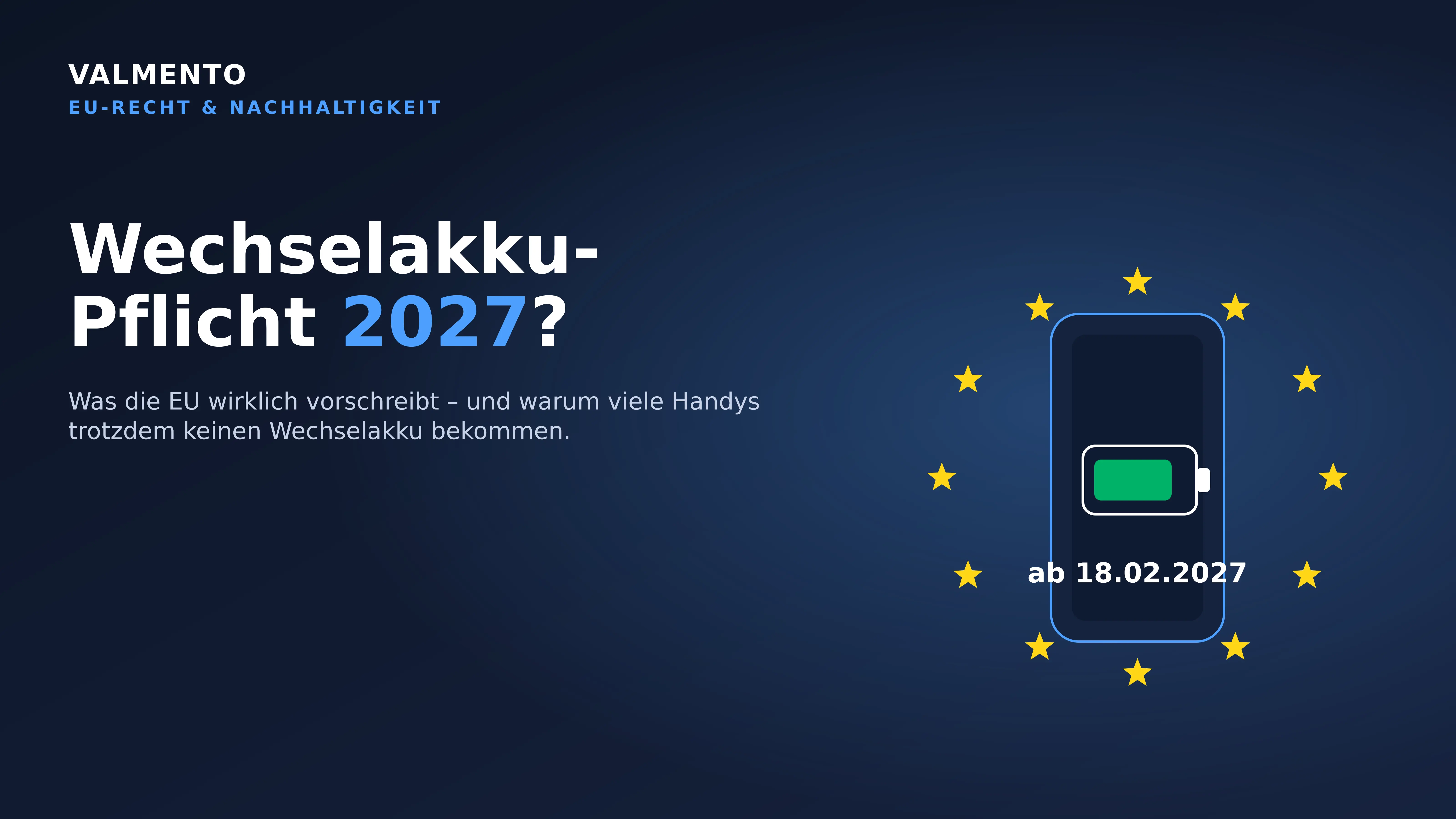 EU-Akku-Pflicht 2027: Kommt der Wechselakku zurück?