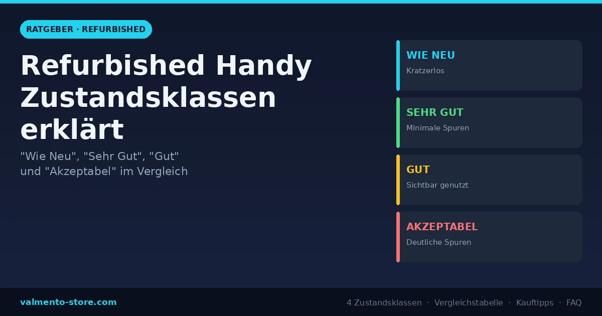 Refurbished Handy Zustand erklärt: Was bedeuten „Wie Neu", „Sehr Gut", „Gut" und „Akzeptabel"?