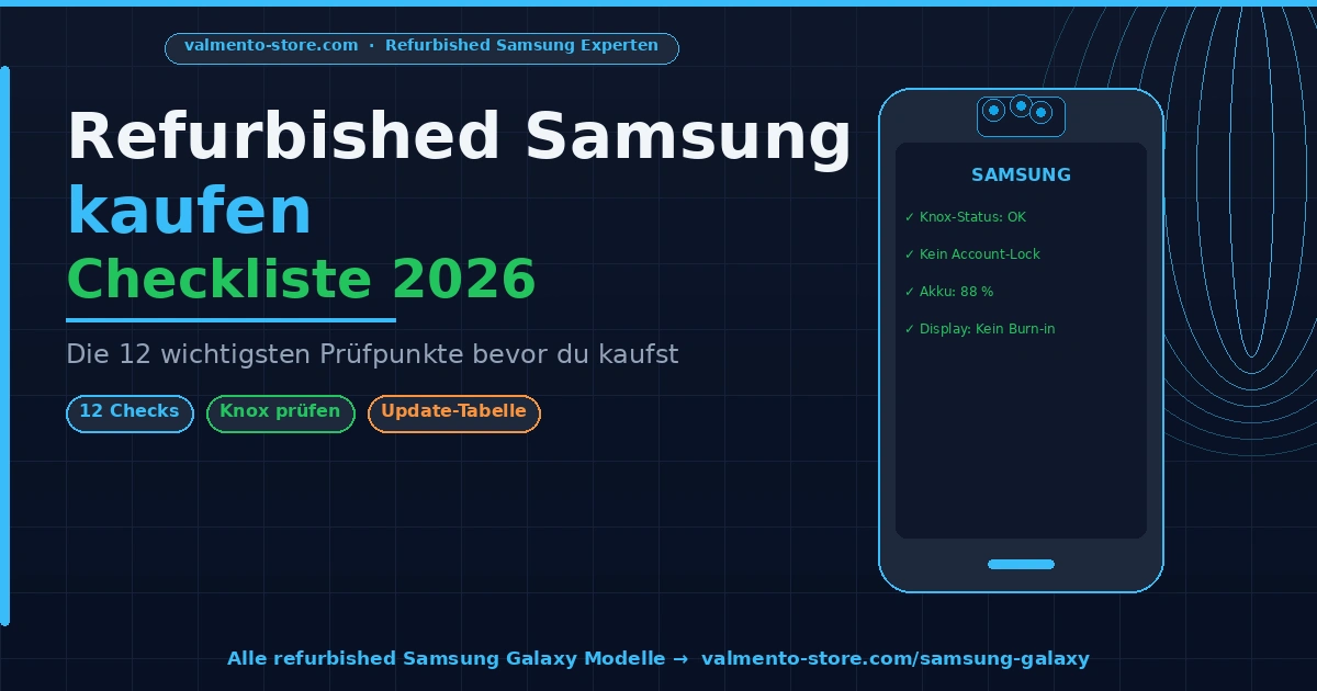 Refurbished Samsung kaufen: Die 12 wichtigsten Prüfpunkte (2026)