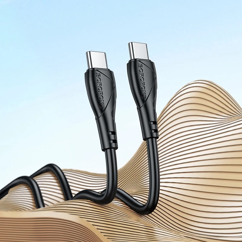 USB-C Ladekabel 60 W Power Delivery, flexibler PVC-Mantel
