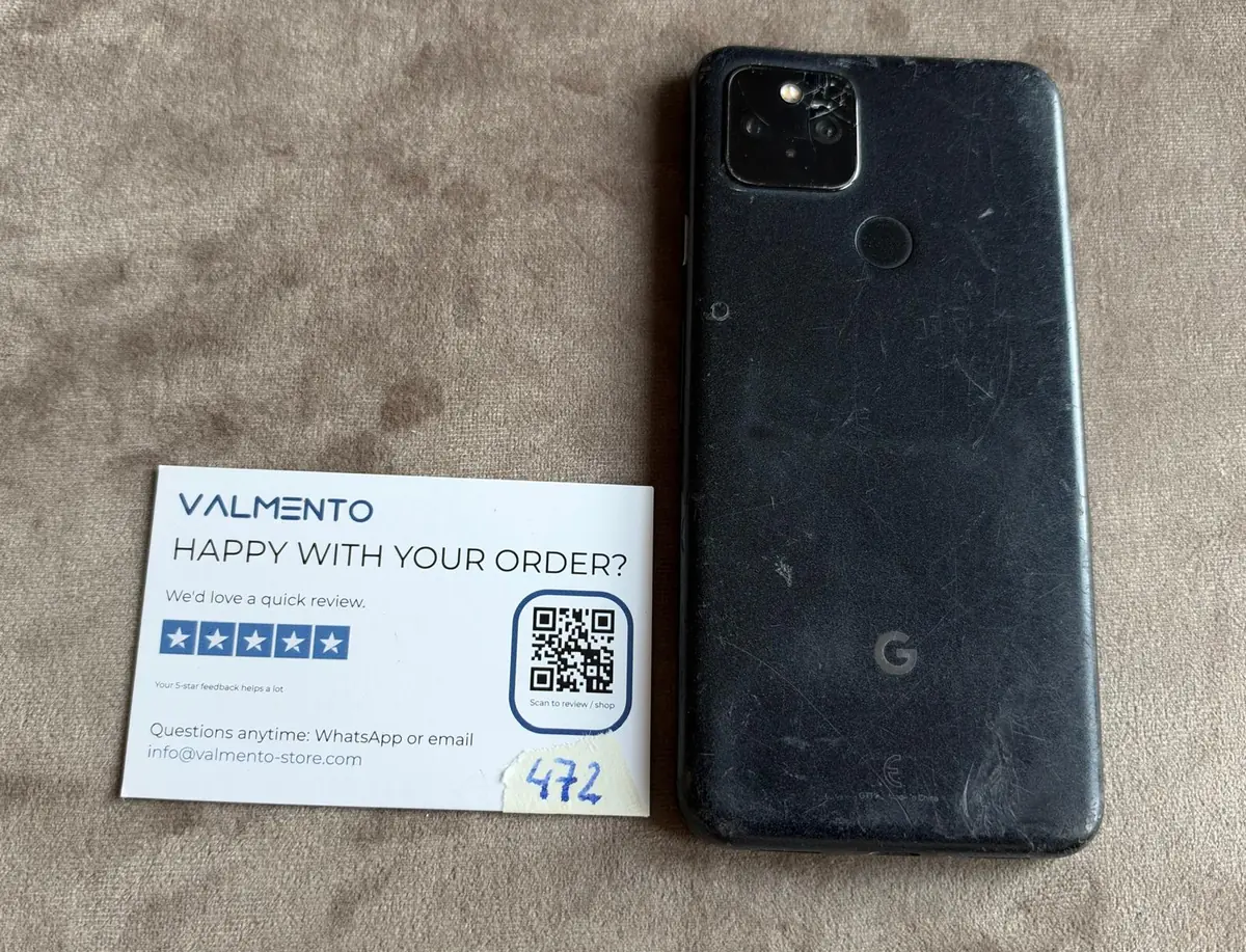 Google Pixel 4a 5G Just Black – Display zertrümmert, defekt (Bastlergerät) – Foto 1 von 4