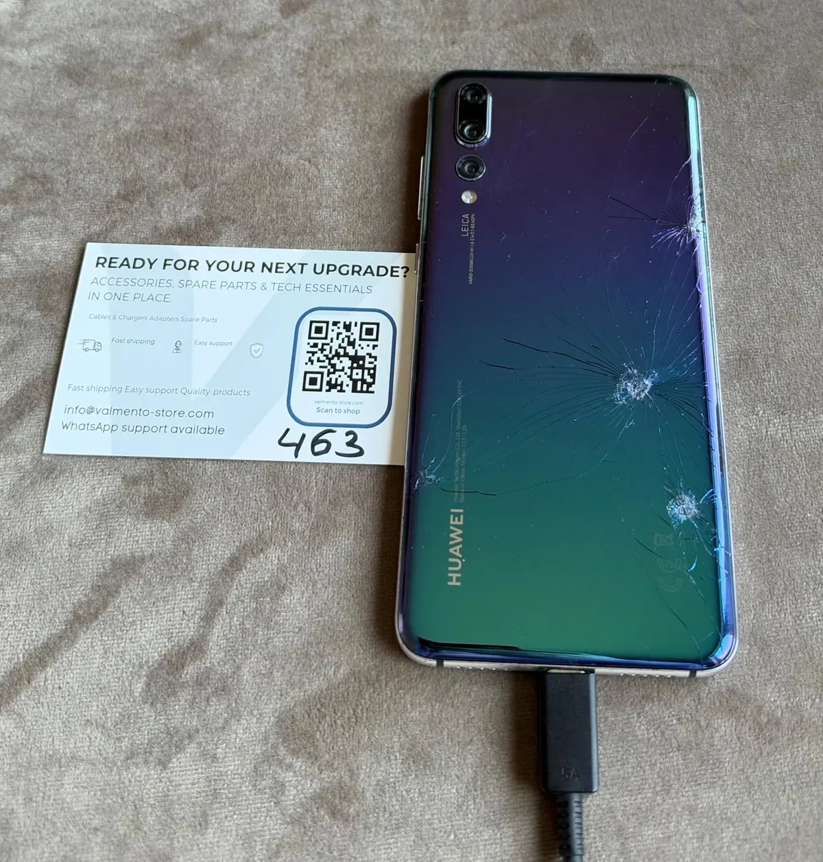 Huawei P20 Pro (CLT-L29) Emerald Green – Risse in Deck- und Rückglas, defekt (Einzelstück) – Foto 3 von 6