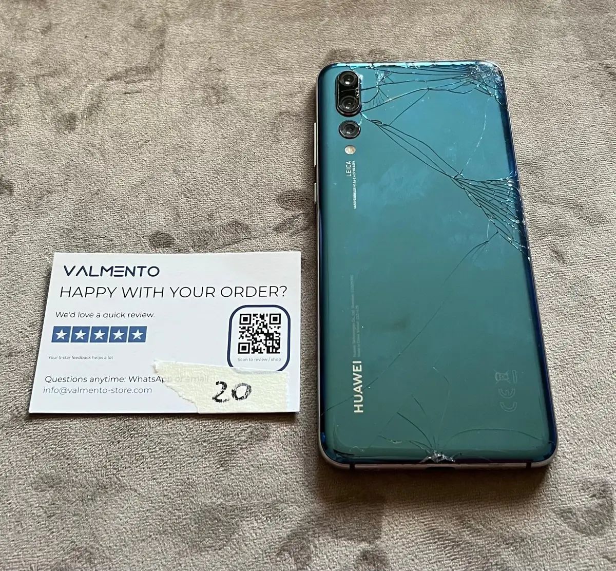Huawei P20 Pro (CLT-L29) Emerald Green – Display und Rückglas zertrümmert, defekt – Foto 5 von 6