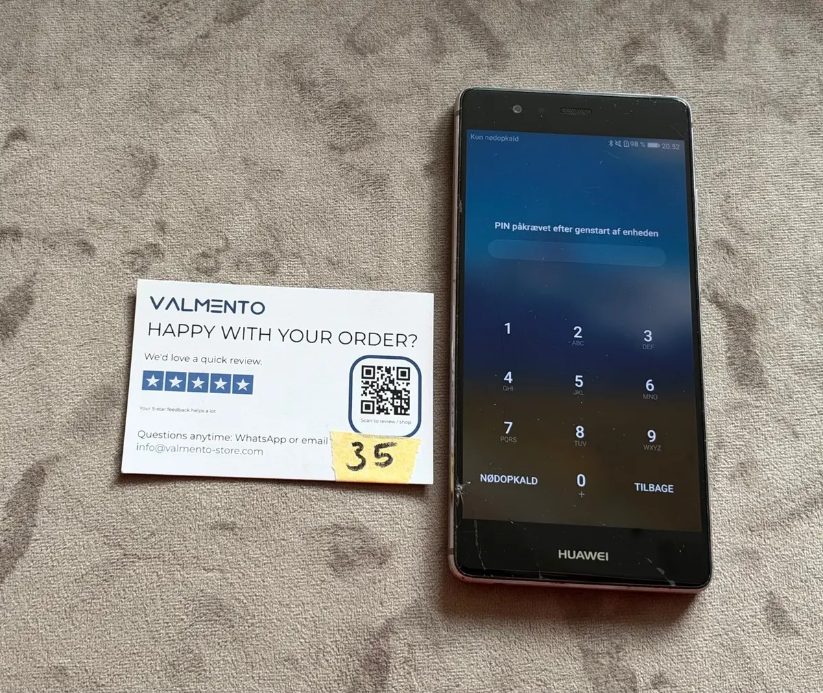 Huawei P9 (EVA-L09) Silber – läuft, Deckglas gerissen – Foto 6 von 6