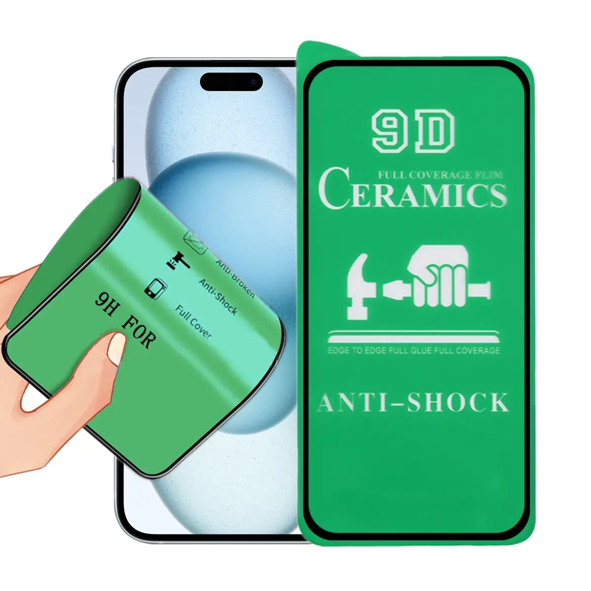 Keramik-Schutzfolie für iPhone 15 Pro in der Verpackung
