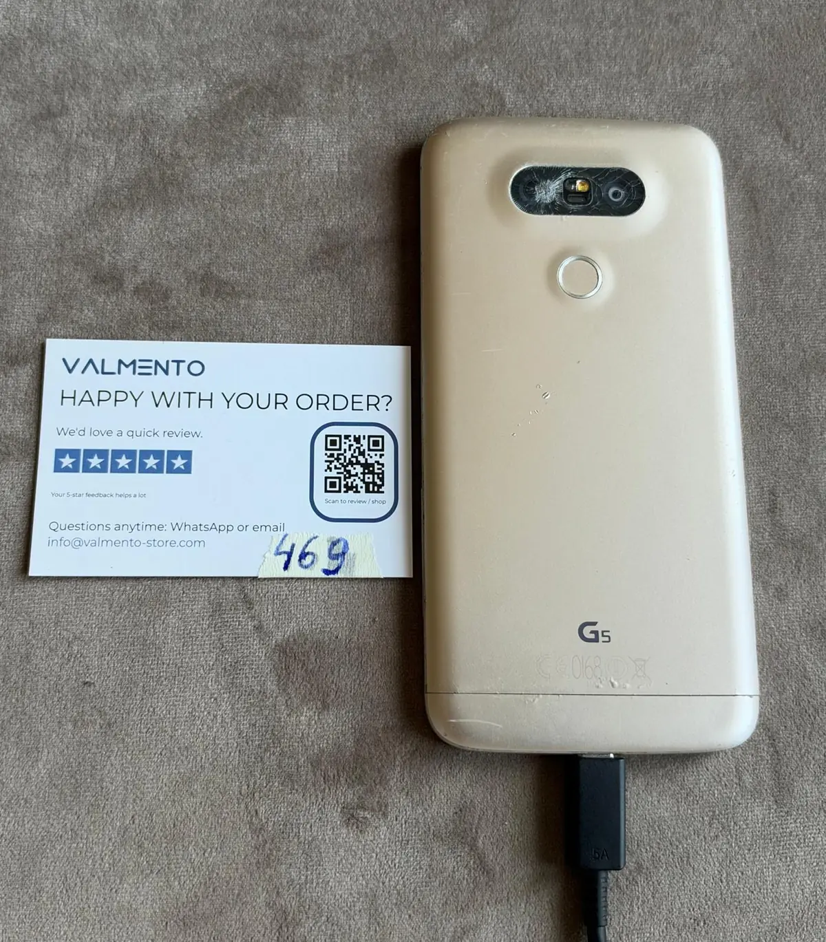 LG G5 Gold – Ladefehler und gebrochenes Kameraglas, defekt (Bastlergerät) – Foto 2 von 3