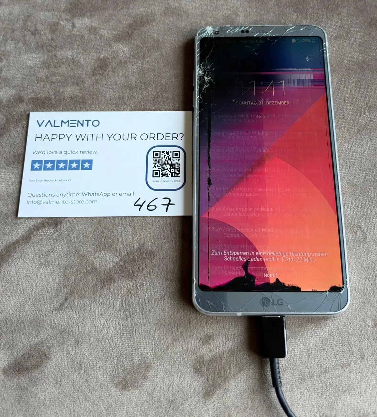 LG G6 Platinum – Rückglas gebrochen, defekt (Bastlergerät) – Foto 2 von 8