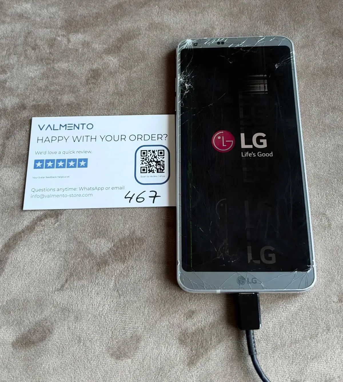 LG G6 Platinum – Rückglas gebrochen, defekt (Bastlergerät) – Foto 3 von 8