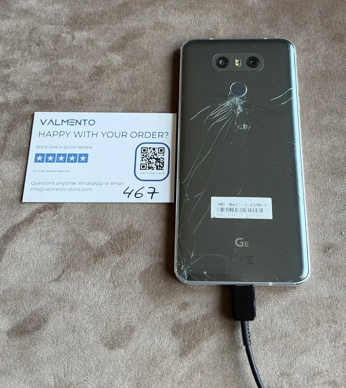 LG G6 Platinum – Rückglas gebrochen, defekt (Bastlergerät) – Foto 7 von 8