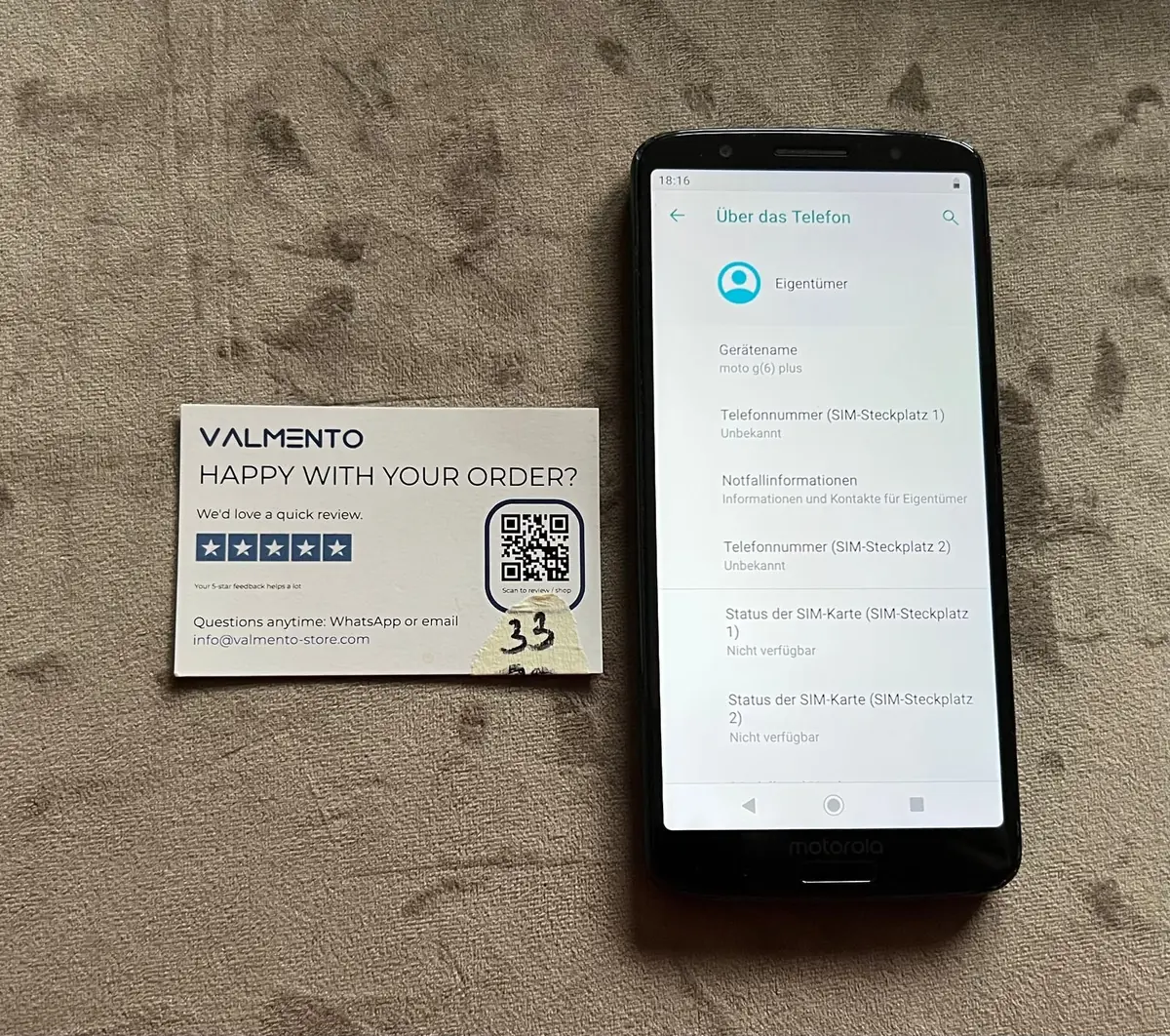 Motorola Moto G6 Plus – gebraucht, funktionsfähig – Foto 2 von 5