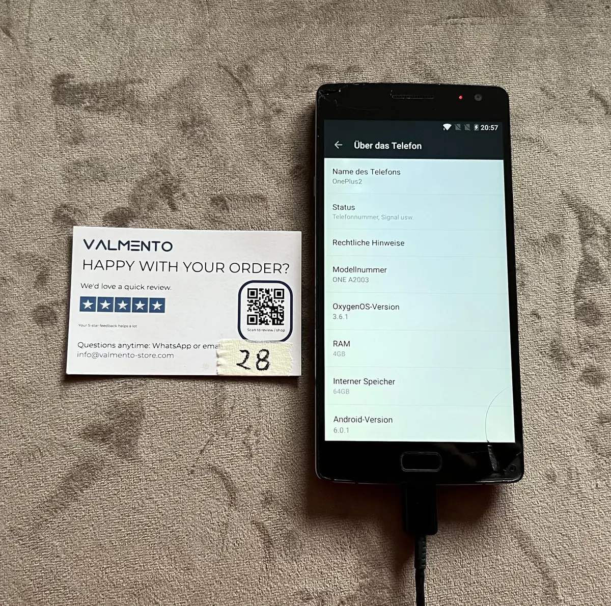 OnePlus 2 (ONE A2003) 64 GB – gebraucht, funktionsfähig – Foto 1 von 6