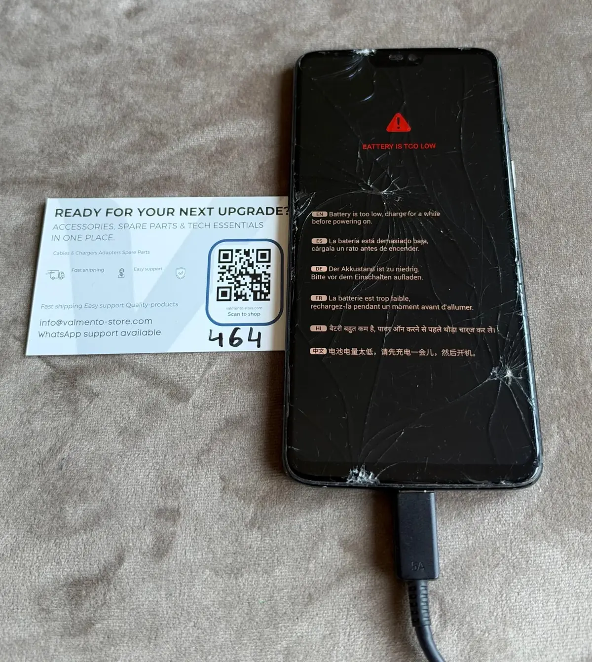 OnePlus 6 Schwarz – Display und Rückglas zertrümmert, defekt (Bastlergerät) – Foto 3 von 3