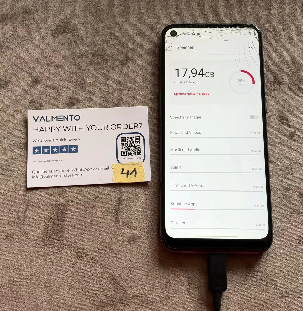 OnePlus Nord N100 (BE2013) – läuft, Displayglas gebrochen – Foto 6 von 7