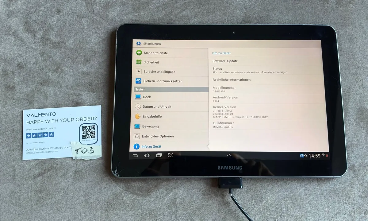 Samsung Galaxy Tab 10.1 (GT-P7510) 16 GB – defekt (Einzelstück 1) – Foto 5 von 5