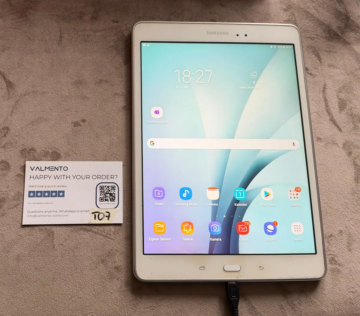 Samsung Galaxy Tab A 9.7 (SM-T550) 16 GB Weiß – mit Google-Kontosperre, nur für Bastler – Foto 1 von 3