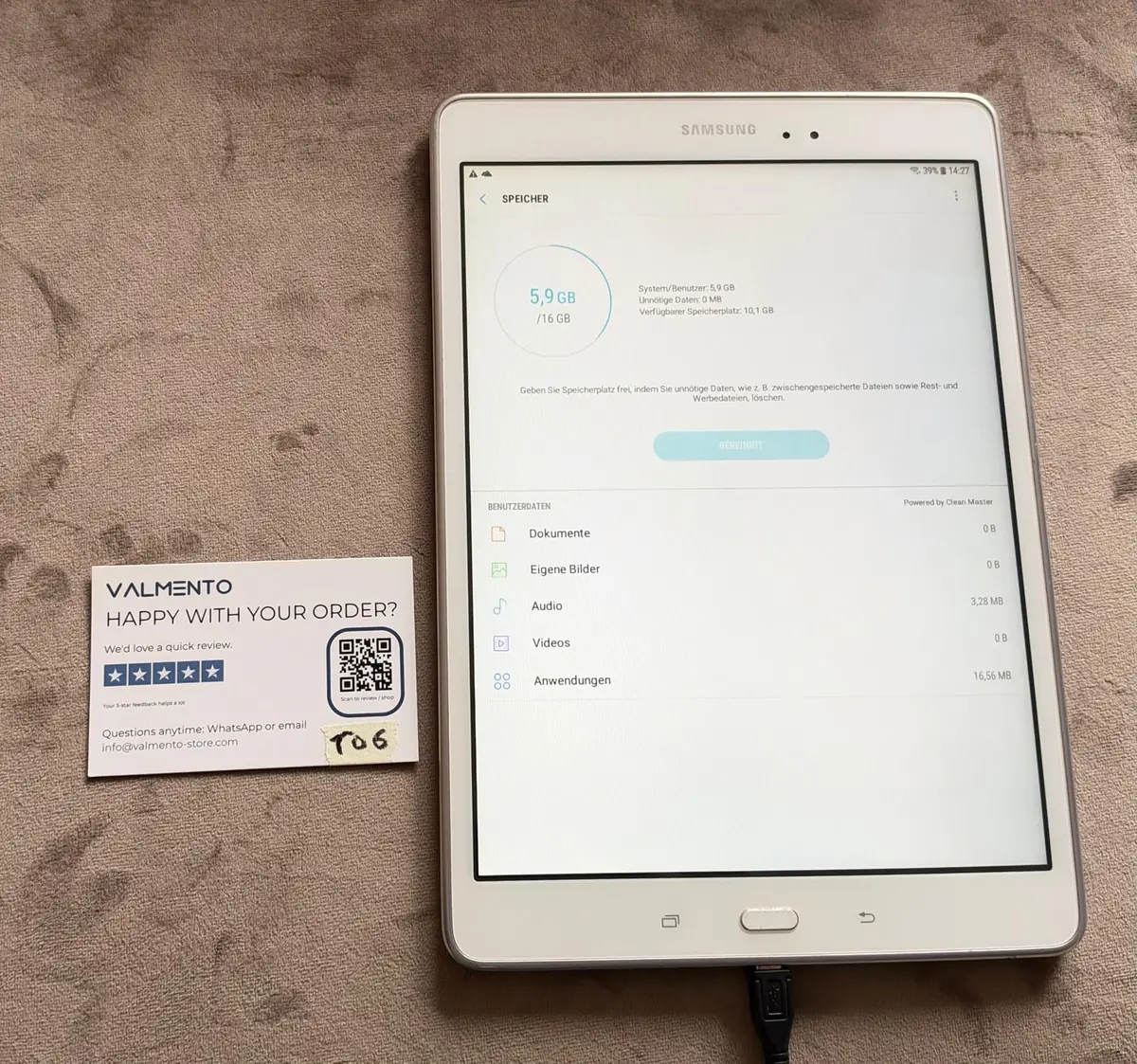 Samsung Galaxy Tab A 9.7 (SM-T550) 16 GB Weiß – gebraucht, funktionsfähig – Foto 2 von 5
