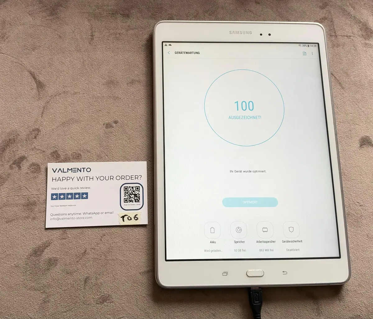 Samsung Galaxy Tab A 9.7 (SM-T550) 16 GB Weiß – gebraucht, funktionsfähig – Foto 3 von 5