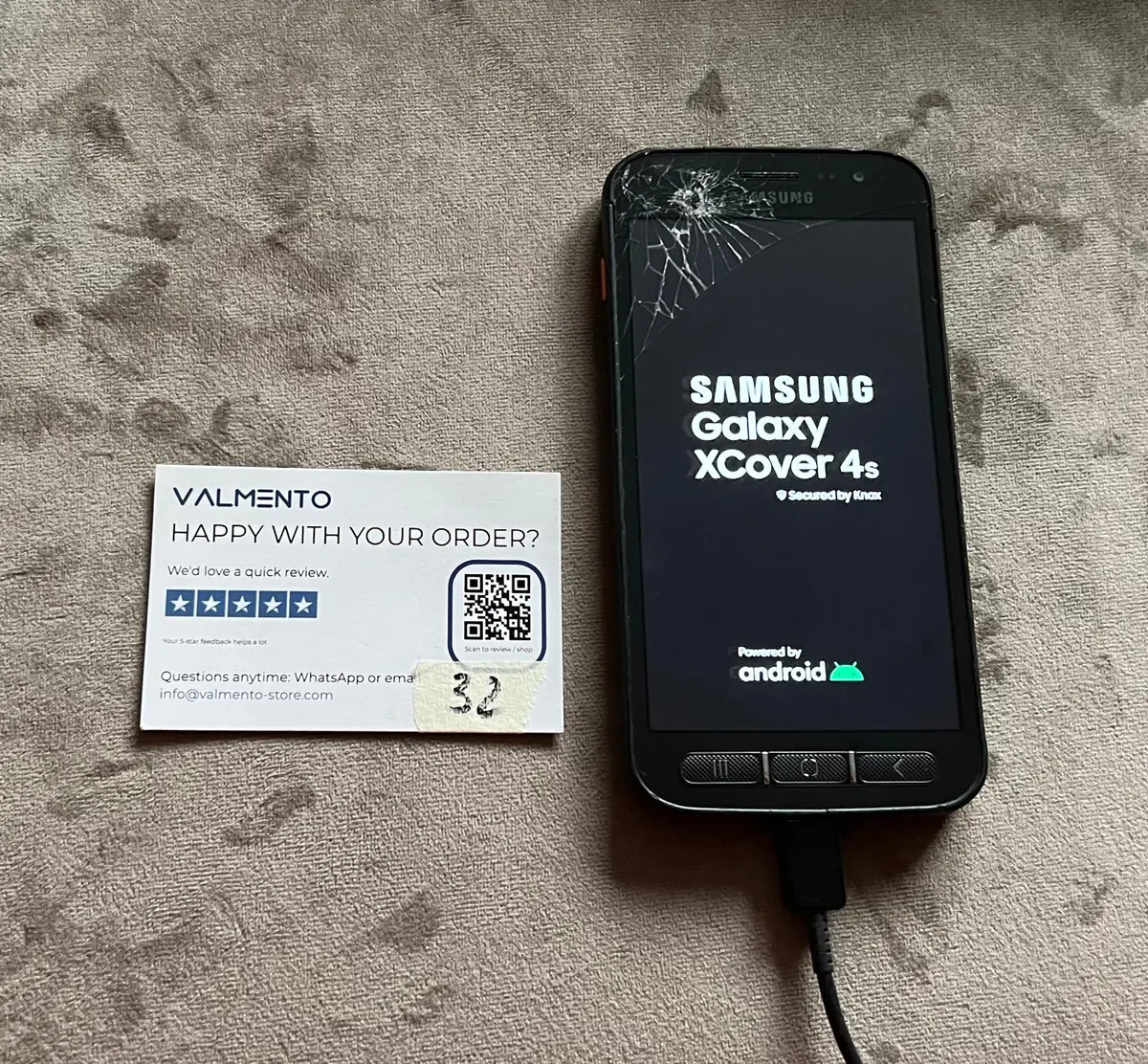 Samsung Galaxy XCover 4s (SM-G398FN/DS) – Outdoor-Handy, läuft, Displayglas gebrochen – Foto 2 von 5