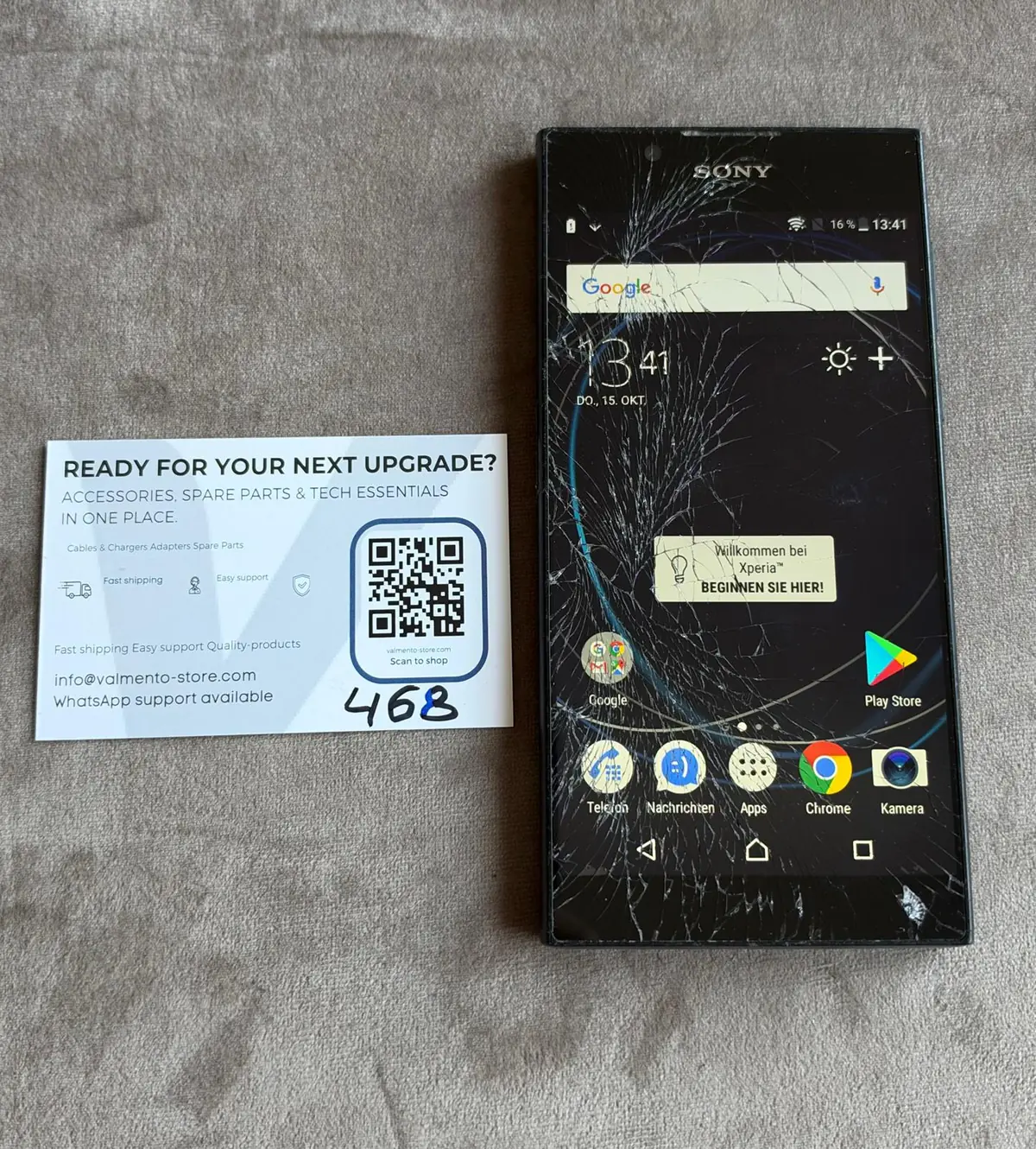 Sony Xperia L1 (G3311) Schwarz – Displaybruch, defekt (Bastlergerät) – Foto 1 von 5