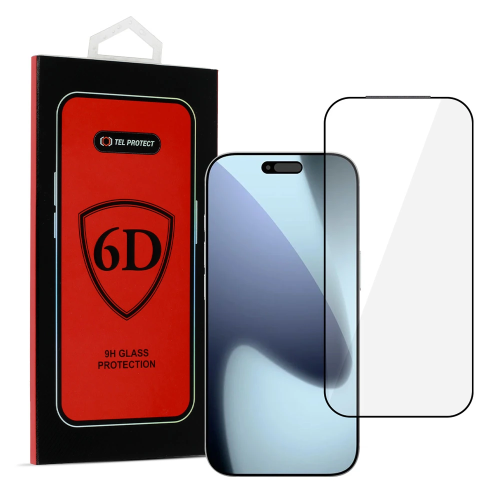 Verpackung und Schutzglas des Tel Protect Full Glue 6D mit iPhone
