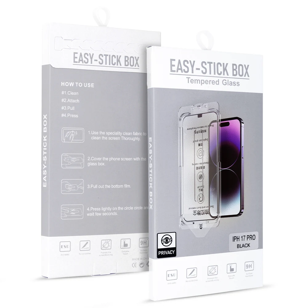 Verpackung Easy-Stick Box mit Panzerglas und Applikator