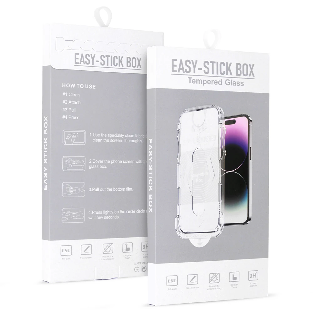 Verpackung Easy-Stick Box mit Panzerglas und Applikator